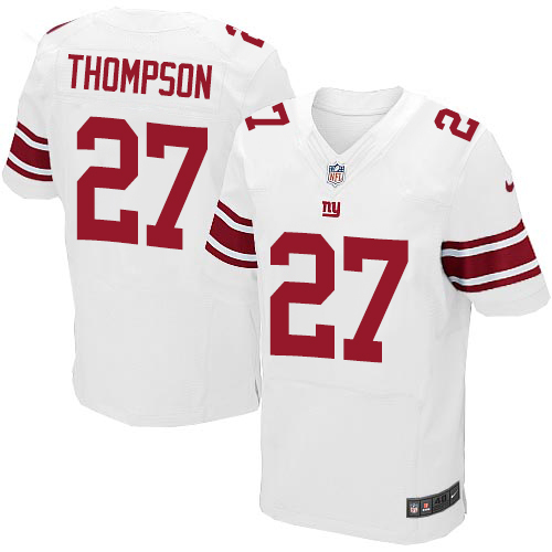 Men's Elite Darian Thompson Nike Jersey White Road - #27 NFL New York Giants